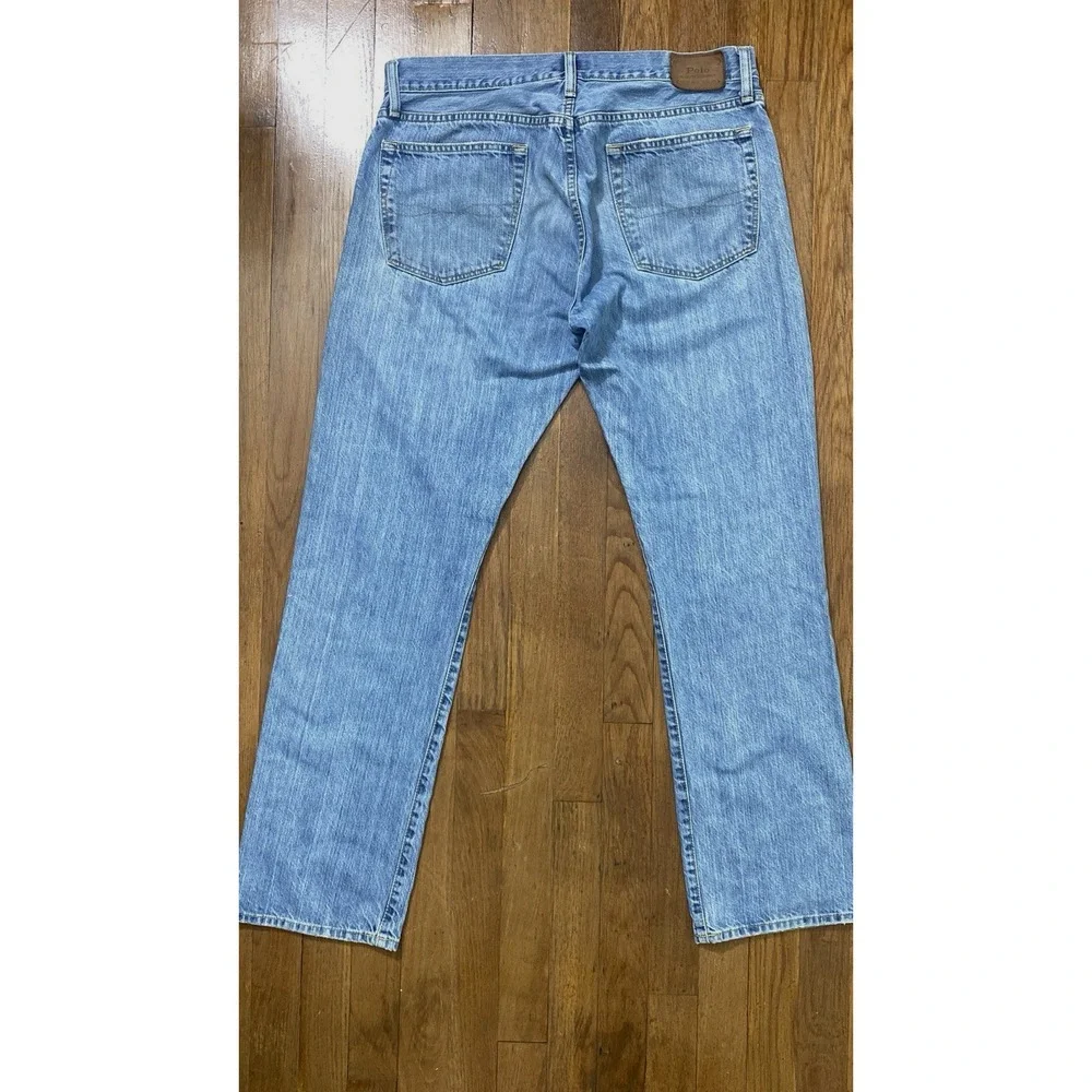 Polo Ralph Lauren Men's 34x30.5 Hampton Relaxed Straight-Fit Stretch Blue Jeans